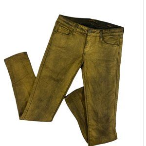 Genetic Denim Gold Metallic Skinny Jeans
